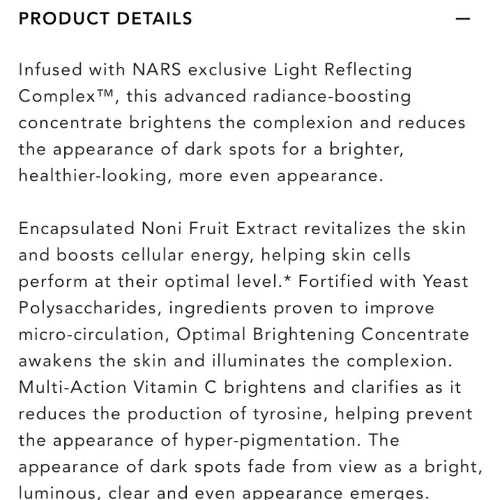 NARS Optimal Brightening Concentrate Serum Vitamin C Algae Plankton - Picture 2 of 10